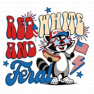 Rood wit en wilde png, grappig USA shirt, shirt grappig wasbeer, 4 juli digitale download, wilde png, hotdog wasbeer png, Merica png