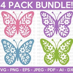 Papillon SVG, fichiers SVG Bundle papillon, papillon SVG en couches, fichiers papillon pour Cricut, clipart papillon, papillons Svg, Silhouette