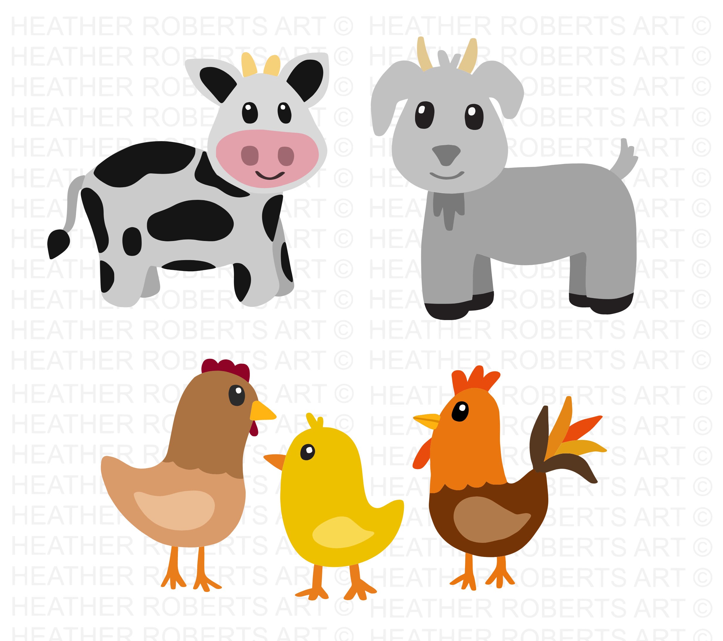Farm animals svg bundle cute farm animals svg barn svg etsy