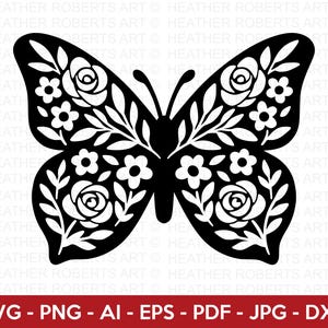 Papillon SVG, SVG Silhouette papillon, Clipart papillon, monarque svg, svg papillon mariage, svg printemps, Silhouette Cricut png