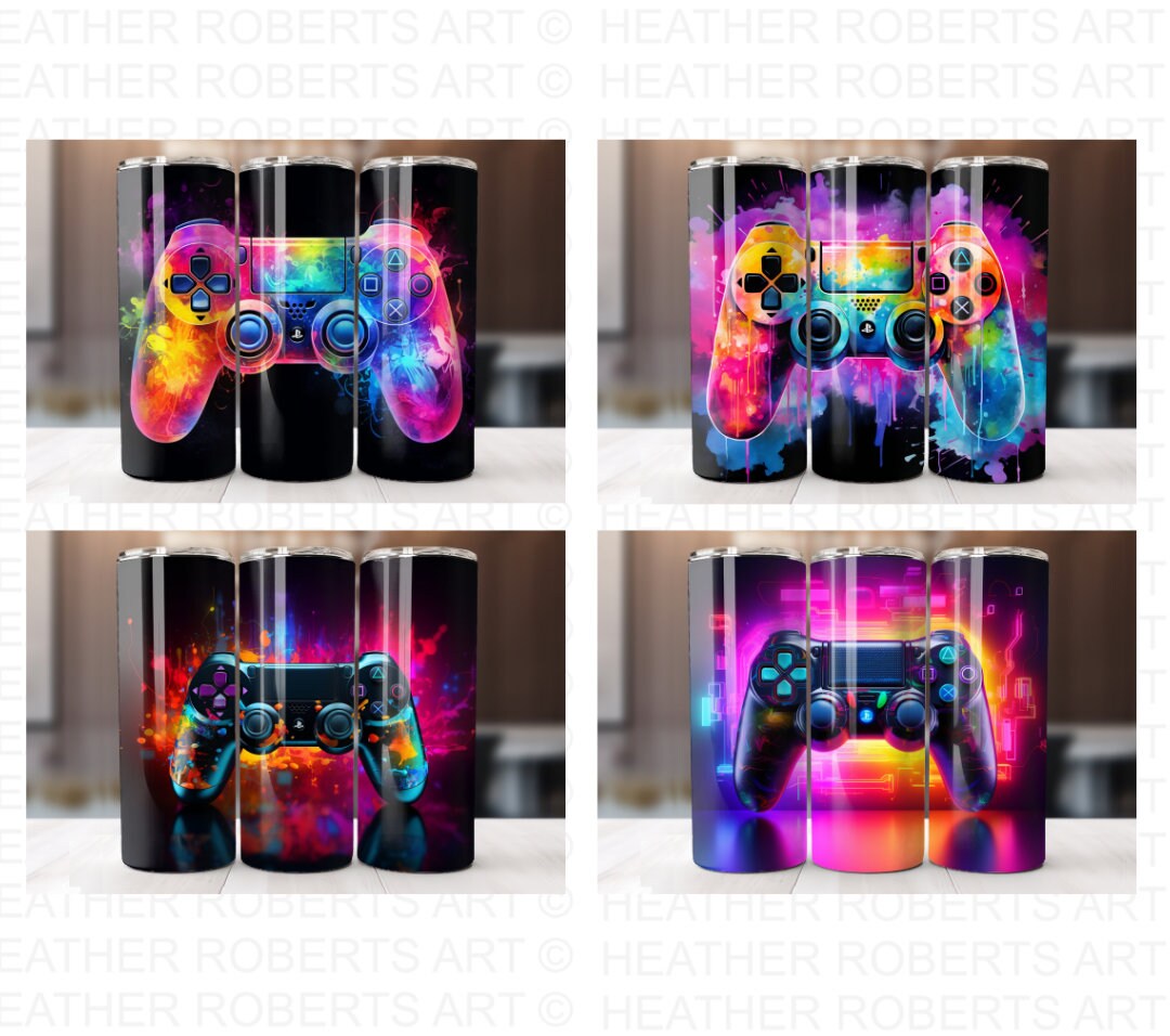 Gamer Tumbler Wrap Bundle: 3D Game Controller Designs (PNG Digital ...