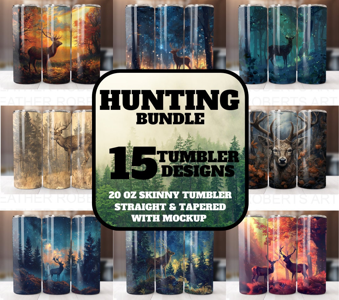 Deer Hunting Tumbler Wrap Bundle: 20 Oz Skinny Tumbler Designs (PNG) - Etsy