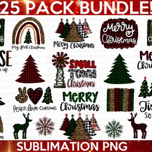 Lot de sublimation de Noël, Noël PNG, dessins de Noël PNG, panneaux de Noël png, chemises de Noël PNG, sublimations, fichiers png