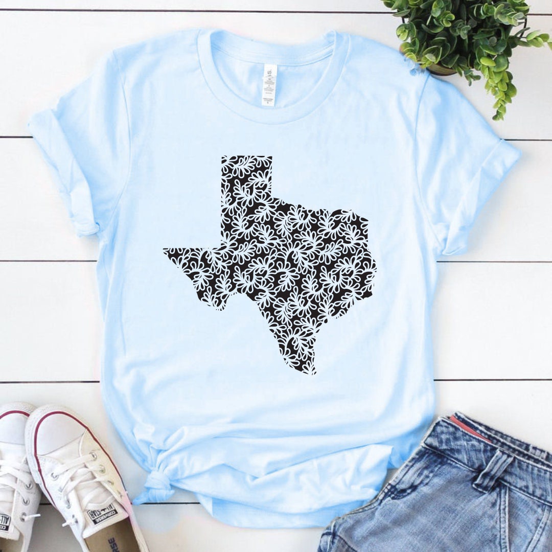 Texas Floral Pattern SVG: Clipart Silhouette Design (digital Files) - Etsy