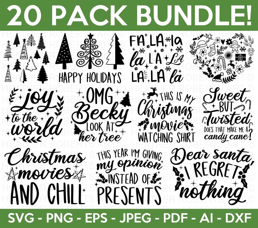 Christmas SVG Bundle: Holiday Cut Files (digital Download) - Etsy
