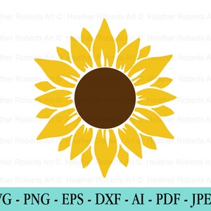 Girassol SVG, Flor Svg, Download Digital, Clipart, Girassol Angustiado, Arquivo Svg Cricut, Png, Dxf, Eps, Silhueta, Cameo