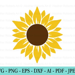 Sunflower SVG, Flower Svg, Digital Download, Clipart, Distressed Sunflower, Svg File Cricut, Png, Dxf,Eps, Silhouette, Cameo image 1