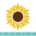Sunflower SVG, Flower Svg, Digital Download, Clipart, Distressed Sunflower, Svg File Cricut, Png, Dxf,Eps, Silhouette, Cameo