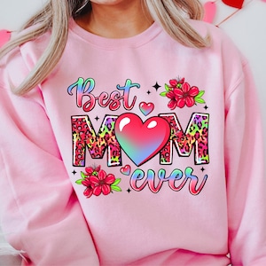 Mejor mamá sublimación PNG, Día de la Madre PNG, Mamá PNG, Mamá png, Mamá Camisa png, Mamá con Floral png, Diseños de Sublimación, Descarga de Diseño