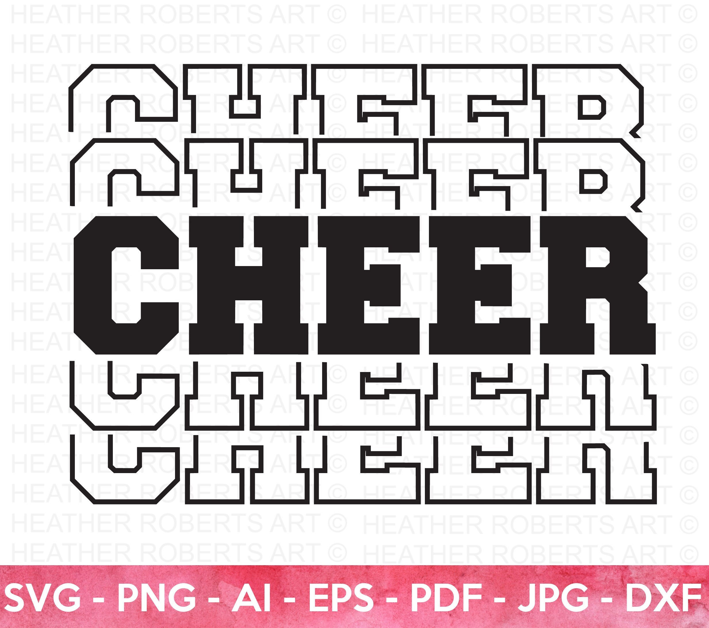 Cheer SVG Stacked Cheer SVG Cheerleading SVG Cheer Team Etsy UK