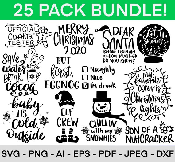 Download Christmas Svg Bundle Winter Svg Santa Svg Holiday Merry Etsy