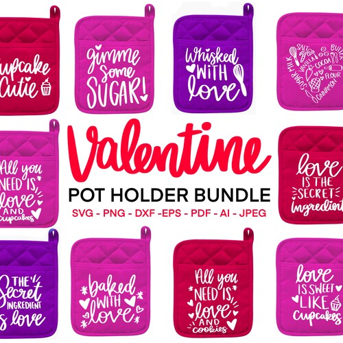 Pot Holder Svg Bundle Funny Kitchen Saying Oven Mitt SVG Etsy