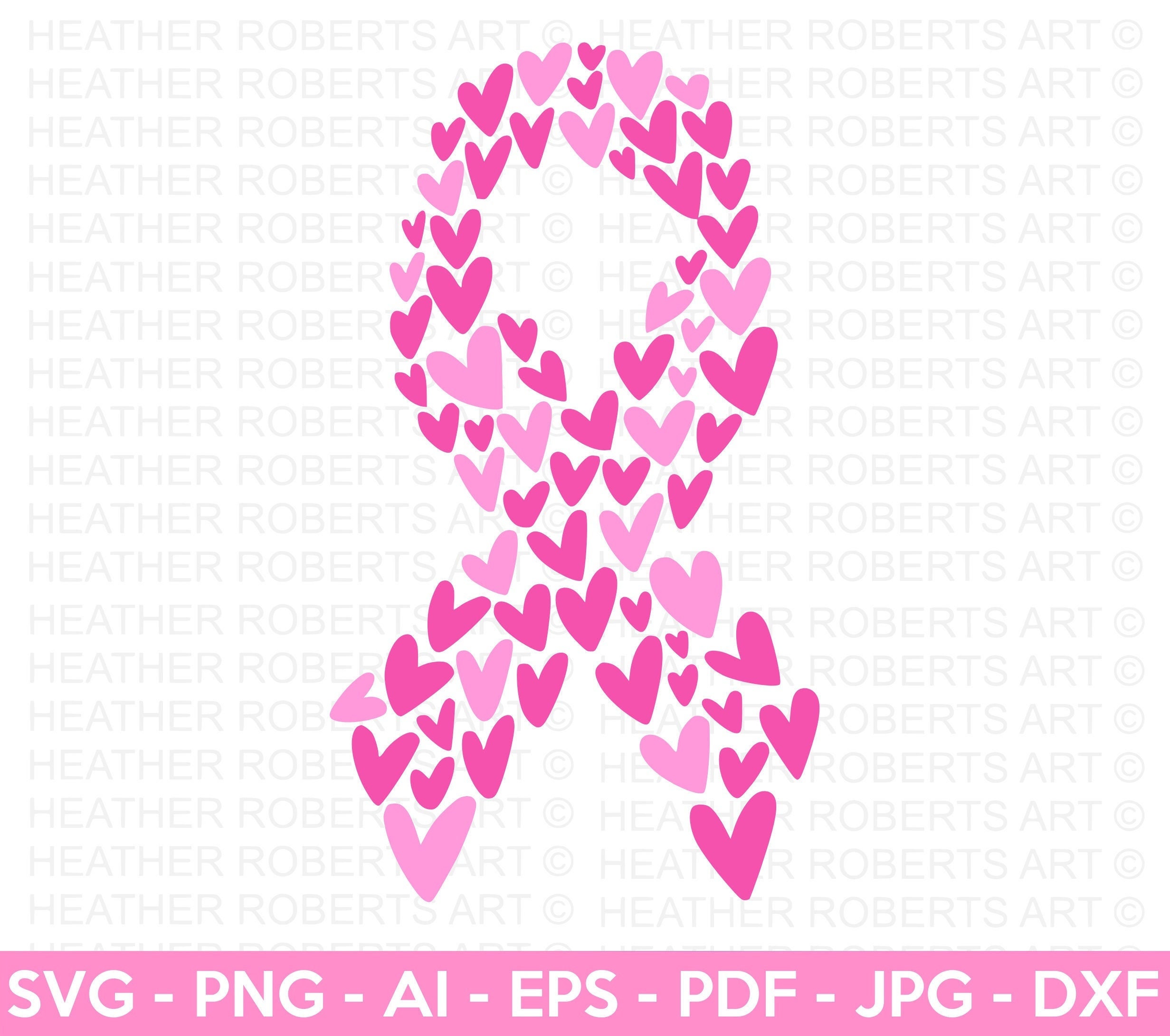 Woman face combined with pink ribbon clipart image, breast cancer awareness  - free svg file for members - SVG Heart