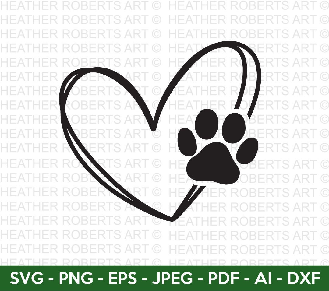 Free Pawprint Love SVG Cut File