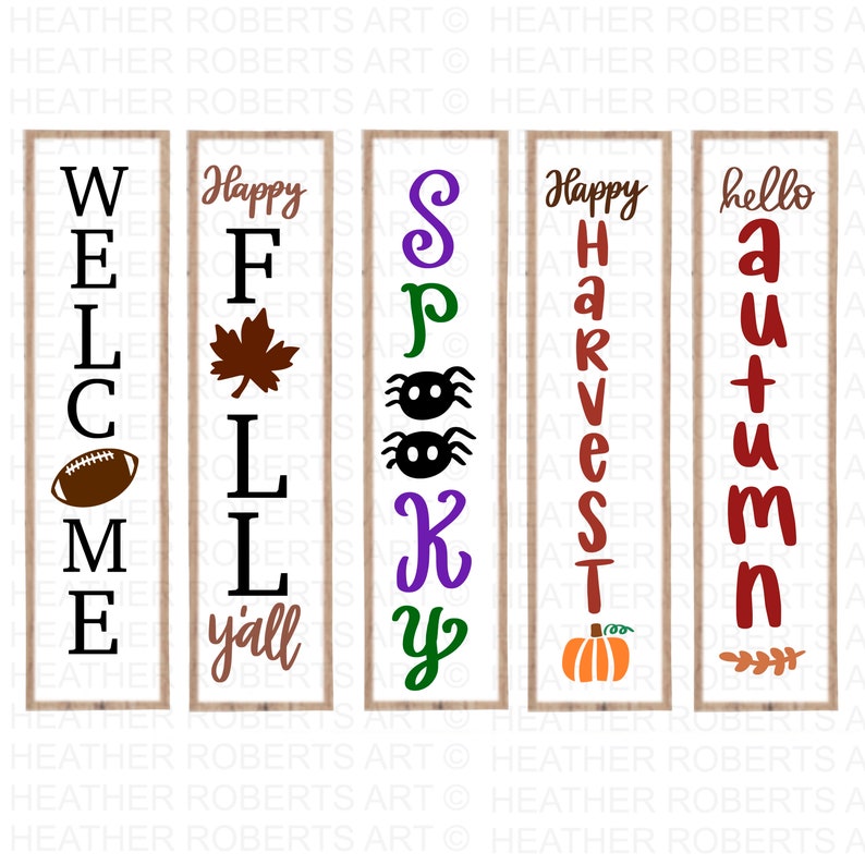 Fall Porch Sign SVG Bundle, Halloween Porch Sign, Autumn Porch Signs, Welcome Signs SVG Bundle, Cut Files for Cricut, Silhouette image 3