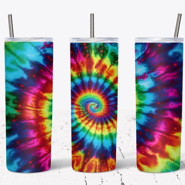 20 Oz Tie Dye Skinny Tumbler Wrap, Tie Dye Tumbler Wrap, Vibrant Wrap, Straight Tempalte, Tapered, Sublimation Graphics, Digital Download