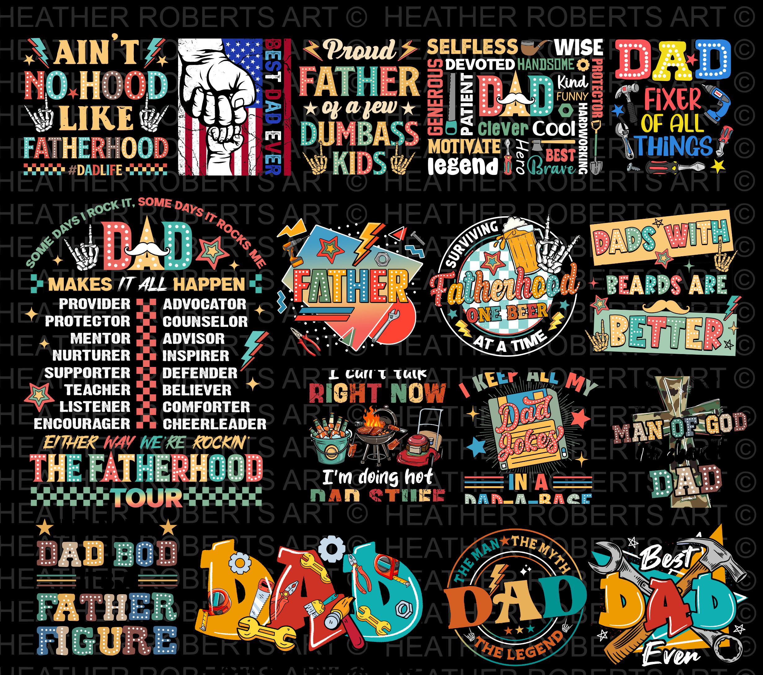 Father's Day Sublimation Bundle, Best Dad Ever Png, Sublimation Design, Digital Download, Dad Shirt,  Dad PNG, Happy Father's Day, Men Shirt