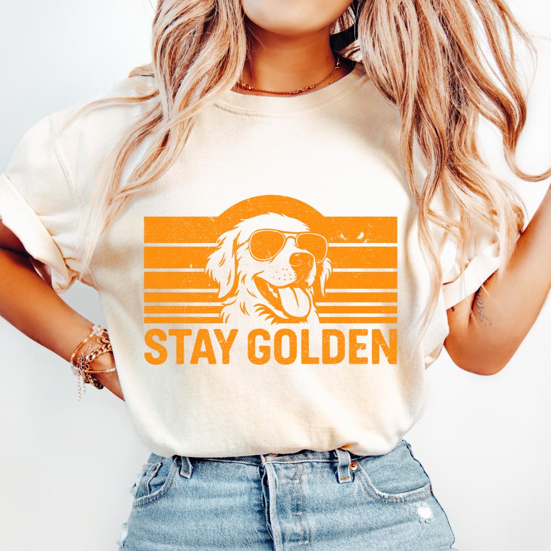 T-Shirt Humour Golden Retriever 'Don't Stop Retrieving' - Marque Gildan - Taille Homme - 100% Coton