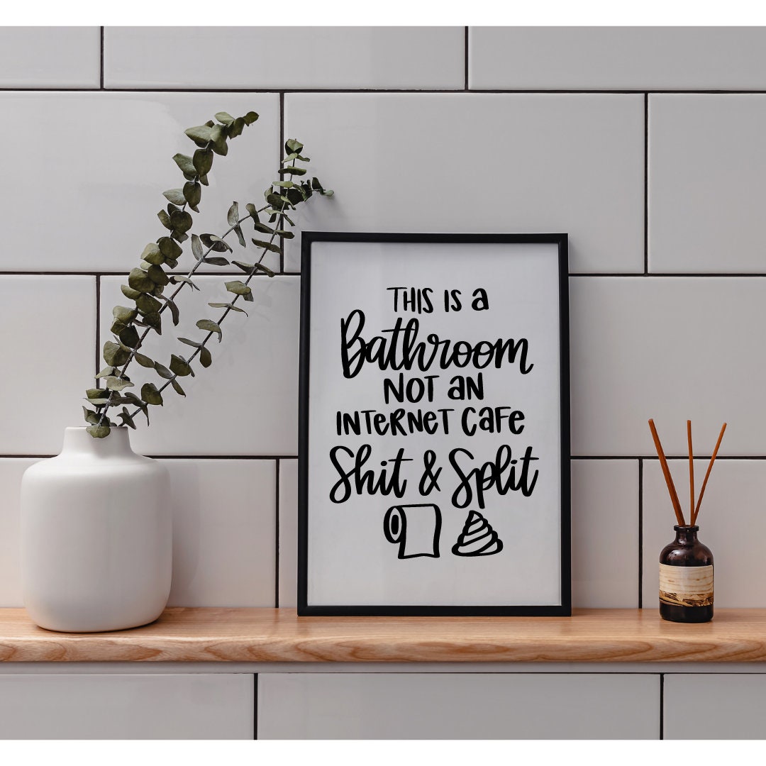 Targa Metallo Divertente Per Bagno - 'This Is Bathroom Not An Internet Cafe' 30,5x20,3 Cm, Decorazione Umoristica