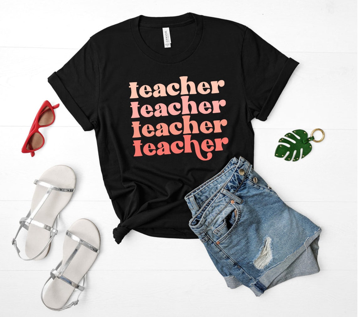 Retro Teacher SVG Stacked Teacher SVG Teacher Shirt Svg - Etsy