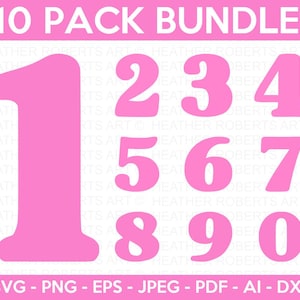 Pacchetto numeri SVG, numeri numerali SVG, monogrammi numerici, conteggio numeri SVG, disegni numerici SVG, file di taglio Cricut, Silhouette