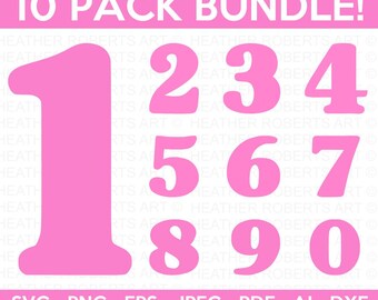 Number Card Svg Numbers SVG Bundle, Numeral Numbers Svg, Counting Numbers Svg, Number ...