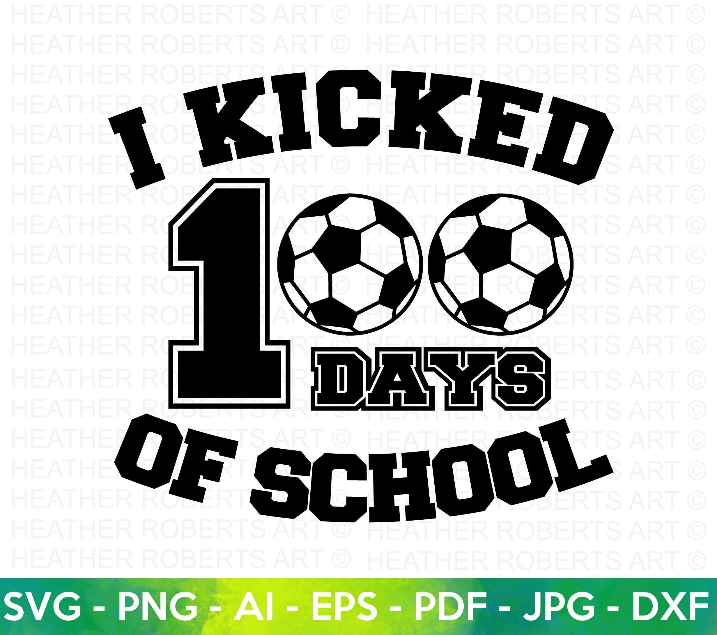 100 Days of School SVG: Soccer Design (Digital Download)