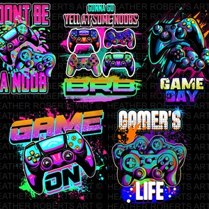 Gamer PNG Sublimation Bundle: Video Game Controller Designs (digital ...