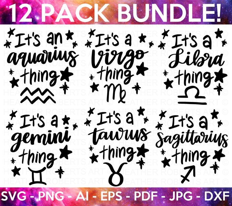 Sternzeichen SVG Bundle Es ist ein Sternzeichen SVG - Etsy.de