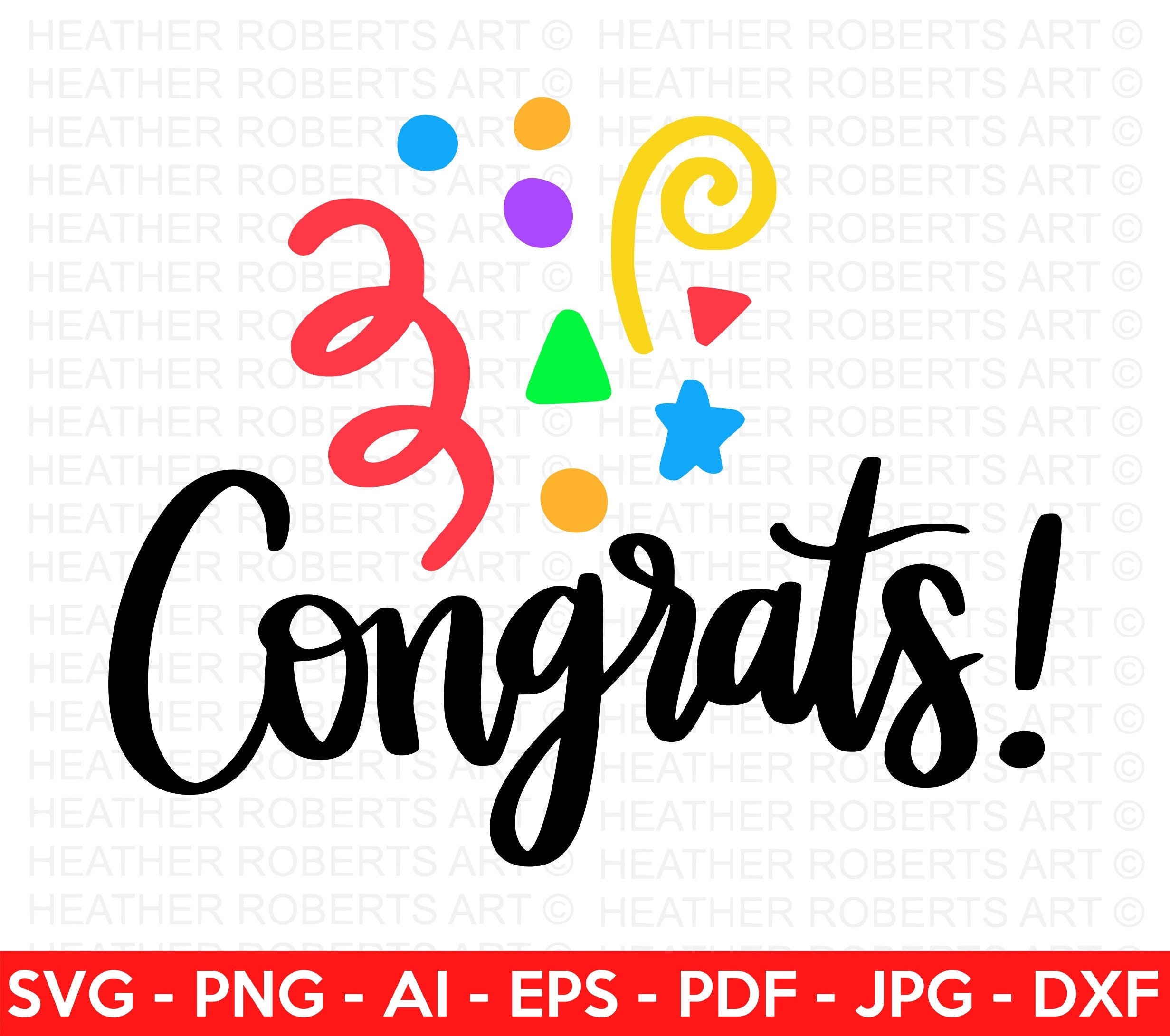 Congratulations Svg Confetti SVG Congrats Svg Celebrate Etsy Canada