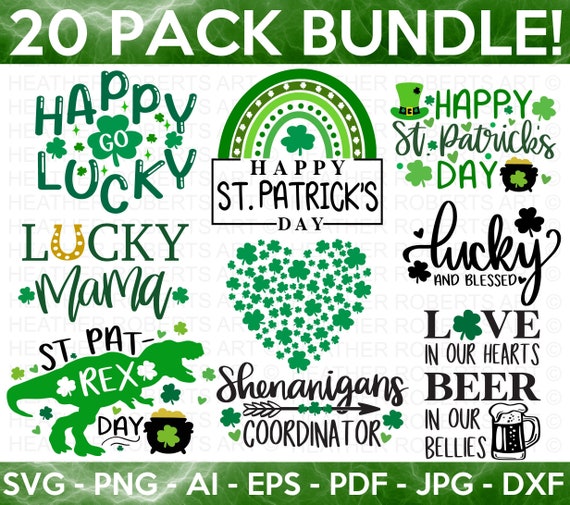 Happy St Patricks Day SVG Lucky SVG Shamrock SVG Digital 