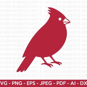 Pássaro Cardeal SVG, Pássaro Vermelho do Norte SVG, Cardeal Vermelho, Clipart de Cardial, Memorial SVG, Clipart de Pássaro, Pássaro Vermelho SVG, Arquivo de Corte Cricut, Silhueta