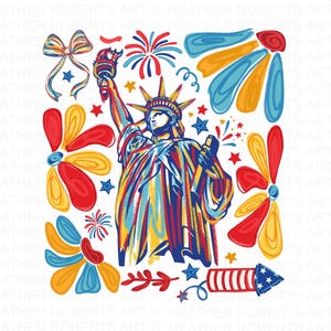 Estátua da Liberdade em Sublimação PNG, 4 de Julho PNG, América Retro PNG, América Preppy PNG, EUA Feminino PNG, Memorial Day, 1776, Patriótico PNG