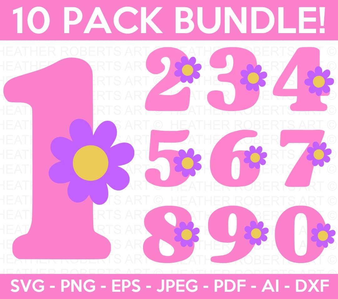 Numbers SVG Bundle, Numeral Numbers Svg, Number Monograms, Counting ...
