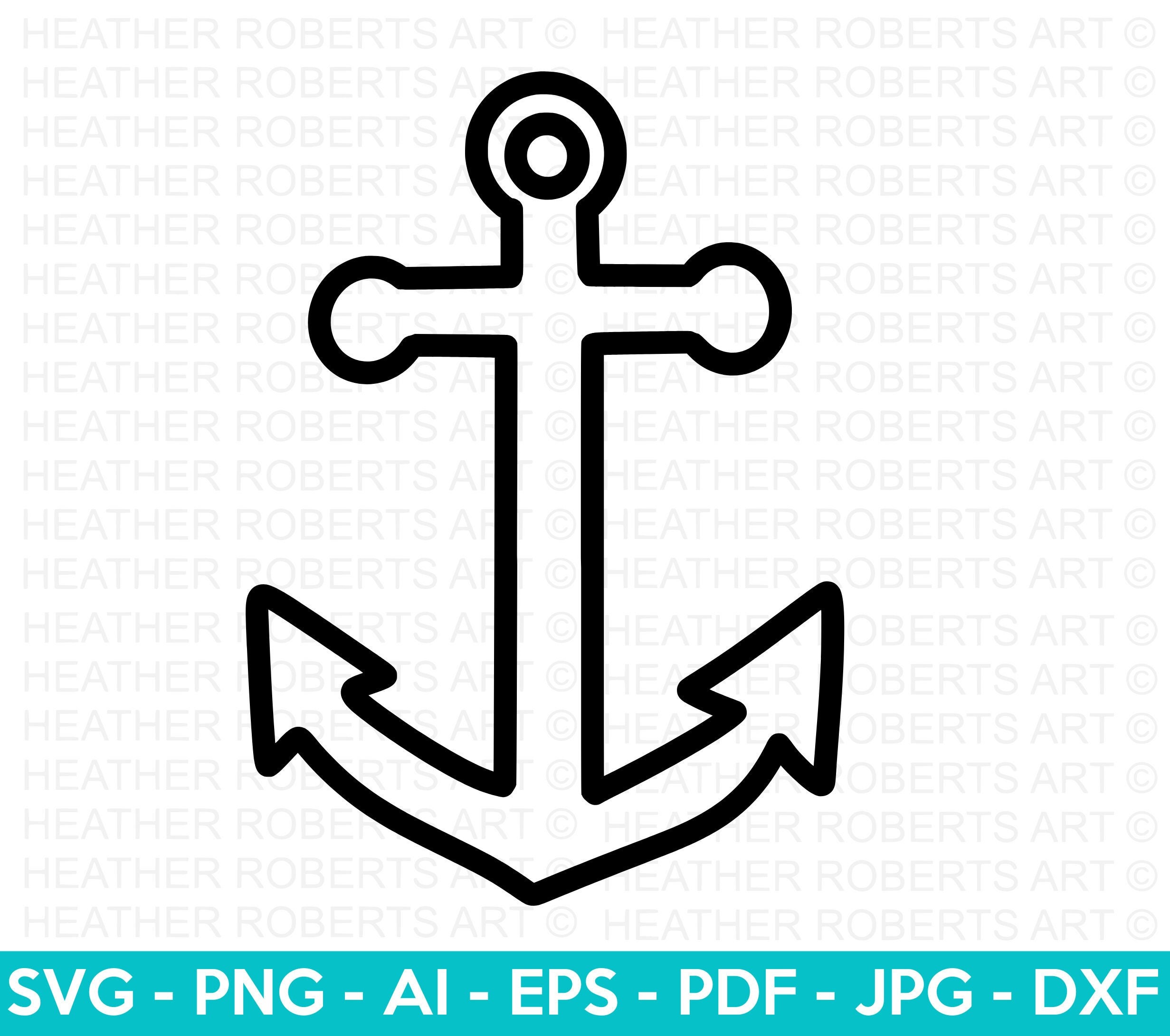 Anchor outline svg nautical svg marine svg boat anchor etsy canada