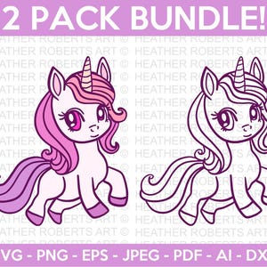 Cute Unicorn SVG PNG Bundle, Unicorn Clip Art, Unicorn kawaii SVG, Unicorn svg, Silhouette Cut File,svg Files for Cricut