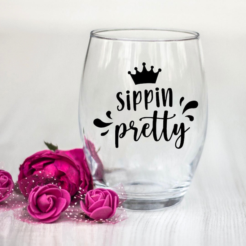 Download Sippin Pretty SVG Funny Wine Svg Mom Life svg Wine Decal | Etsy