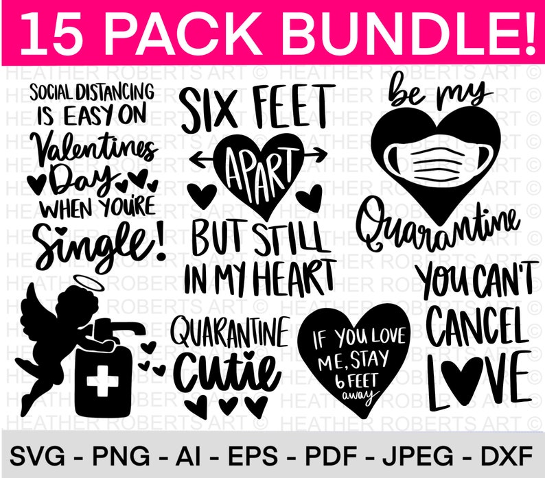 Download Valentines Day Quarantine Svg Bundle Social Distancing Svg Etsy