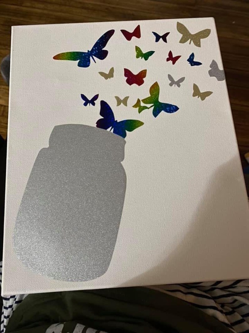 Download Butterfly Jar SVG Cricut Silhouette Monarch Butterfly | Etsy