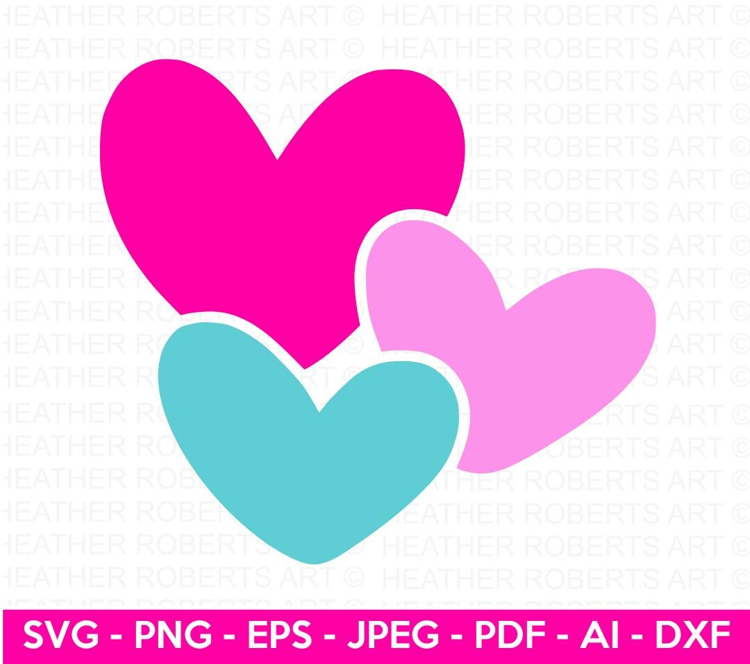 Hearts Svg, Valentines Day PNG, Love SVG Cut File, Mothers Day DXF Cut ...