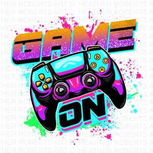Game On Sublimation, Gamer Shirt PNG, Videospiele PNG, Game Controller PNG, Spieltag PNG, Lustiger Gamer PNG, Sublimation