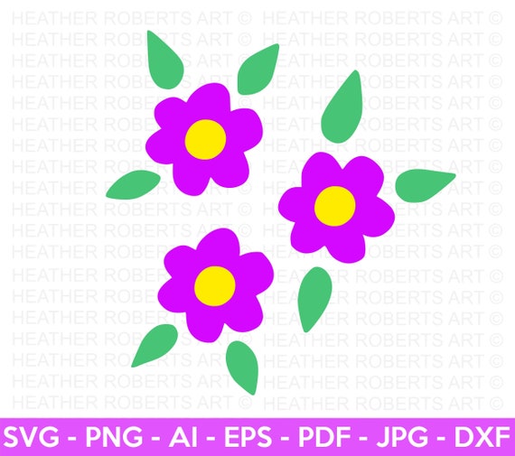 Flowers Svg Floral SVG Flower Clipart Svg Flower Colored - Etsy
