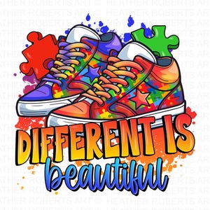 Different is beautiful autisme png-sublimatieontwerpdownload, autismebewustzijn png, autismesneaker png, autisme png-ontwerp, autismeontwerp