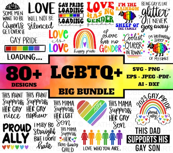 LGBTQ+ BIG Bundle, LGBTQ Svg Bundle, Gay Ally, Heather Roberts Art Bundle, Lgbtq Designs, Cut Files Cricut, Silhouette