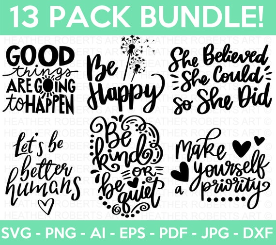 Download Positive Quotes Svg Bundle Happy Svg Motivational Quotes Etsy