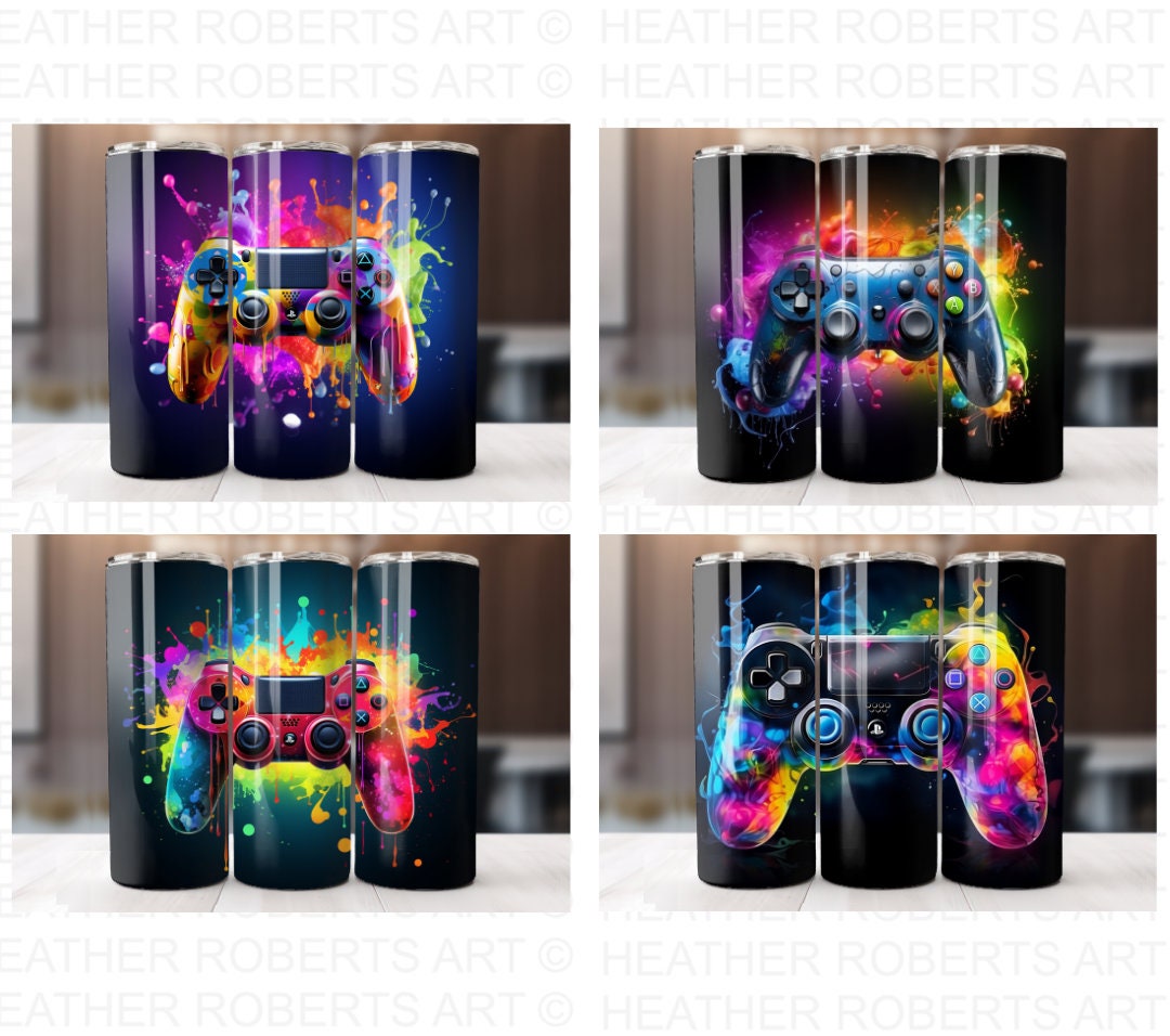 Gamer Tumbler Wrap Bundle: 3D Game Controller Designs (PNG Digital ...