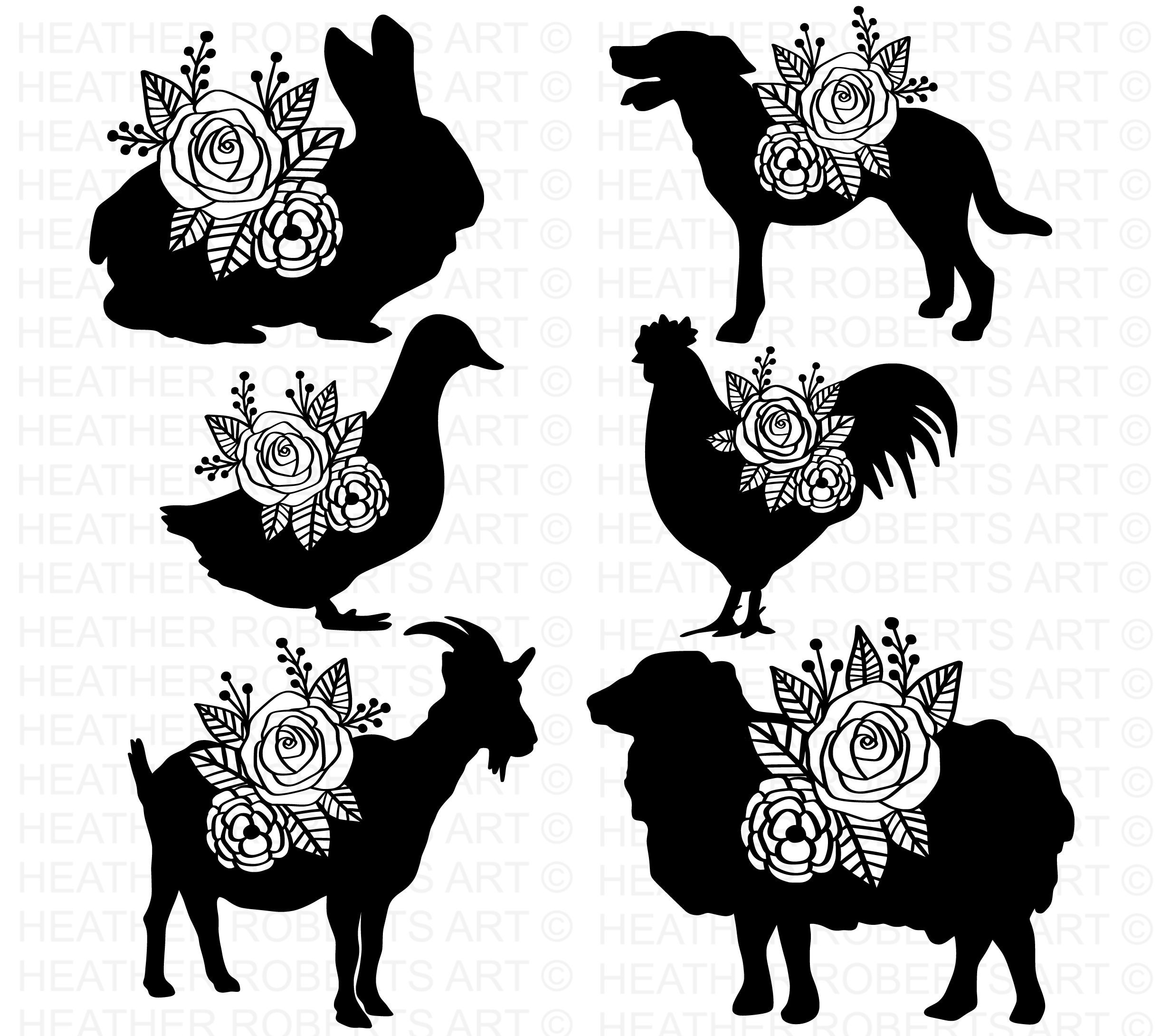 Floral Farm Animals SVG Bundle Farmhouse SVG Farmhouse Sign - Etsy