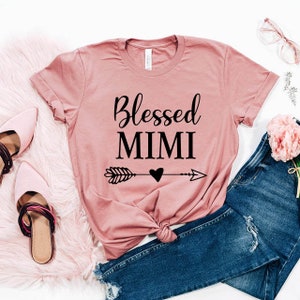 Blessed Mimi Svg, Grandma Shirt Svg, Mimi Life Svg, Nana Quote Svg, Best Grandmother Svg, Iron Vinyl, Files for Cricut & Silhouette, Png Dxf