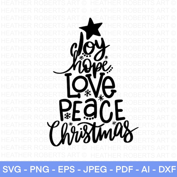 Download Christmas Tree Svg Joy Svg Peace Svg Love Svg Christmas Etsy