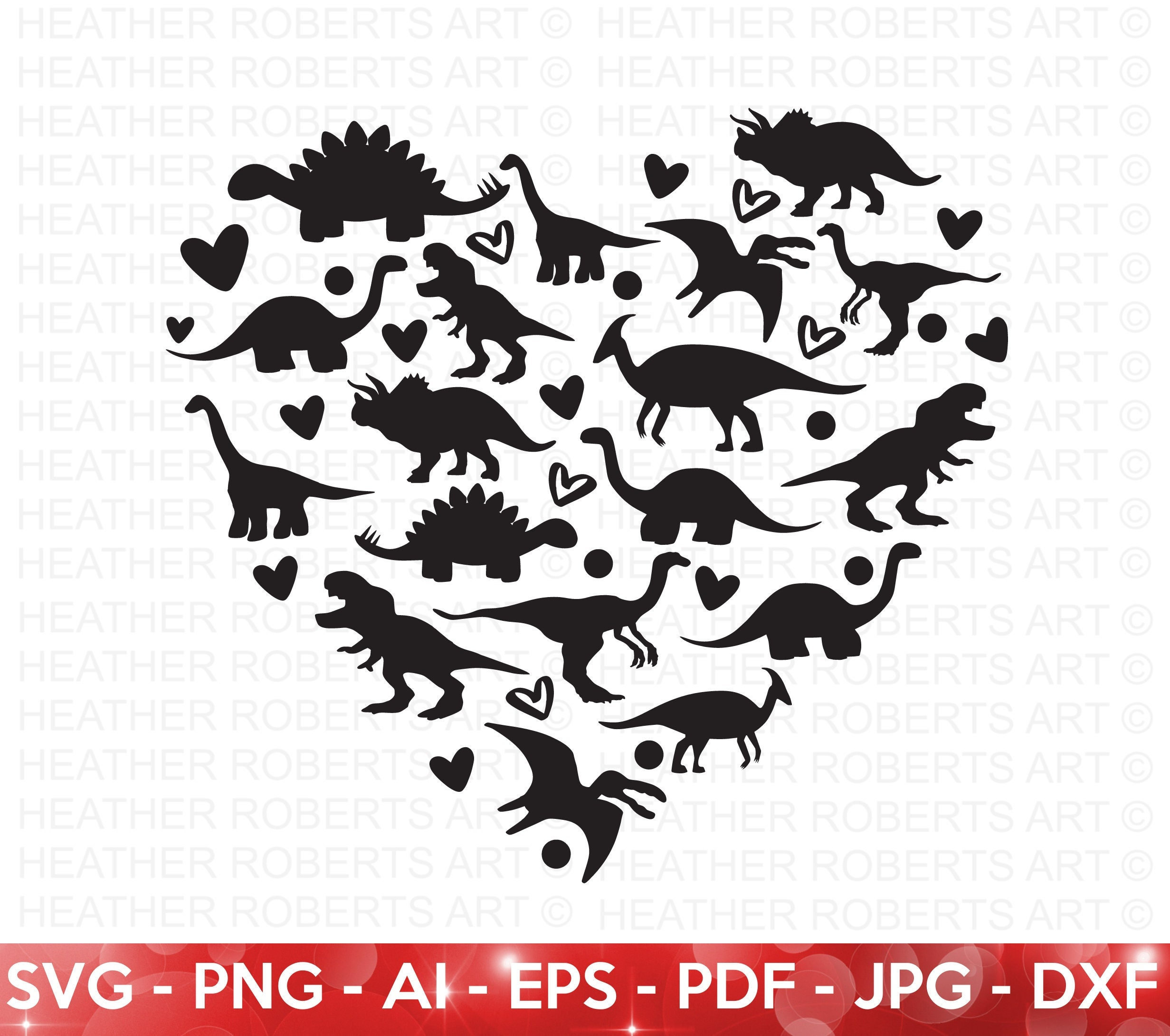 Dinosaur Heart SVG Valentine Dinosaur SVG Dinosaur SVG - Etsy